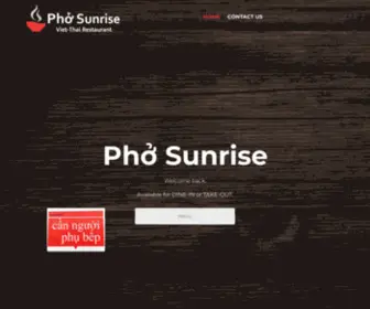 Phosunrise.ca(Pho Sunrise) Screenshot