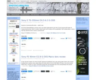 Photoclubalpha.com(For users of Sony Alpha E) Screenshot