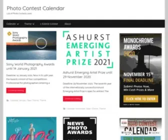 Photocontestcalendar.com(Photo Contest Calendar) Screenshot