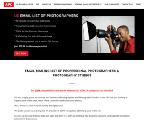 Photographers-Online.co.uk(Photographers Email List Address Database & Directory) Screenshot