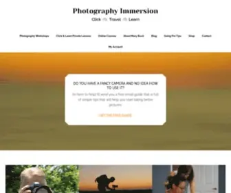 Photographyimmersion.com(Photography Workshops and Private Lessons) Screenshot