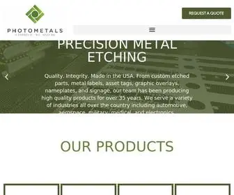 Photometals.com(Precision thin metal parts using photochemical etching technology pma photometals) Screenshot