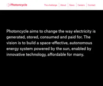 Photoncycle.com(Photoncycle aims to change the way electricity) Screenshot