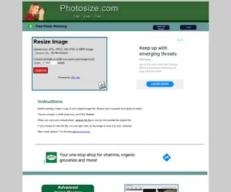 Photosize.com(Resize Photos) Screenshot