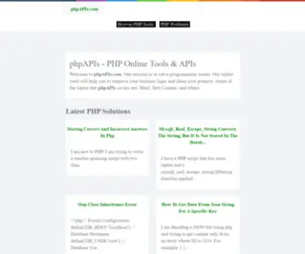 Phpapis.com(Beneficial PHP Online Tools) Screenshot