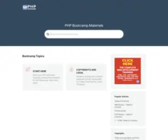 PHpbootcampdocs.com(Become Full Stack Web Developer) Screenshot