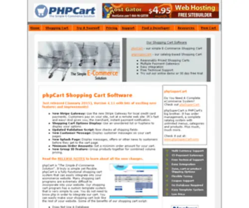 PHpcart.net(Shopping Cart Software) Screenshot