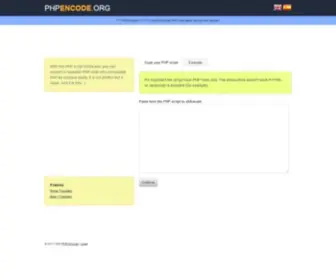 Phpencode.org(PHP Encode) Screenshot
