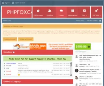 PHpfoxcamp.com(PHPFoxCamp aka PFC) Screenshot