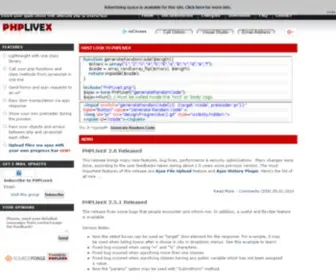 PHplivex.com(PHP & AJAX Library And Framework) Screenshot