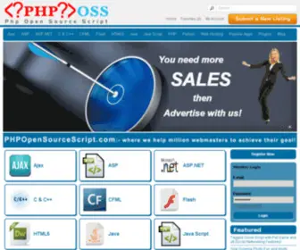 Phpopensourcescript.com(The Most Popular PHP Scripts Collection and Resource Web Portal) Screenshot