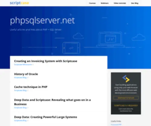 PHPSQlserver.net(Efficient Integration of PHP and SQLServer with Low) Screenshot