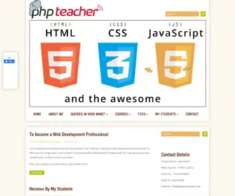 PHpteacheronline.com(PHP Teacher Online) Screenshot