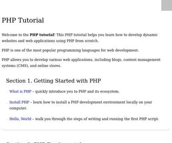 PHptutorial.net(This modern PHP tutorial) Screenshot