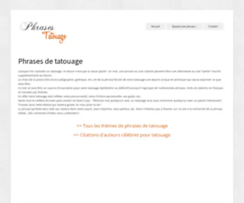 Phrases-Tatouages.com(Phrase de tatouage) Screenshot