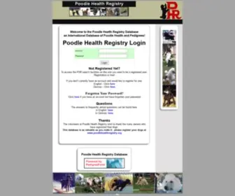 PHrdatabase.com(Poodle Health Registry Database) Screenshot