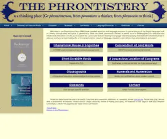 Phrontistery.info(English obscure words and etymology resources) Screenshot