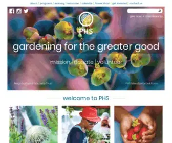 Phsonline.org(The Pennsylvania Horticultural Society uses horticulture to advance the health and well) Screenshot