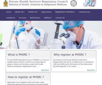 PHSRC.lk(Private Health Services Regulatory Council) Screenshot