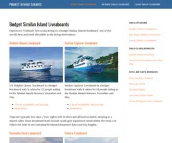 Phuket-Diving-Safaris.com(Budget Similan Island Liveaboards) Screenshot