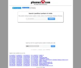 Phunwa.com(India Telephone Directory) Screenshot