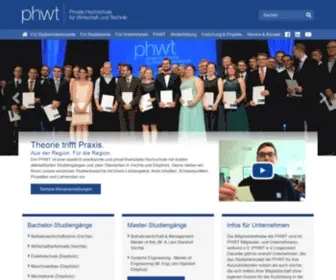 PHWT.de(Deine Private Hochschule für Wirtschaft und Technik) Screenshot