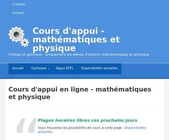 PHymaths.ch(Cours de mathématiques et de physique en ligne. Gymnase) Screenshot