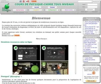 PHysagreg.fr(Cours gratuits de physique chimie tous niveaux) Screenshot