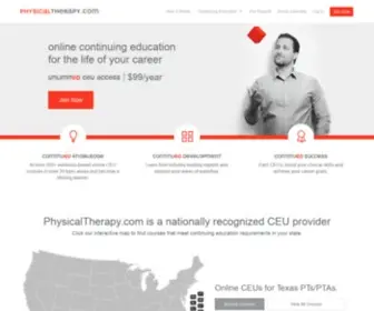 PHysicaltherapy.com(Physical Therapy Continuing Education) Screenshot