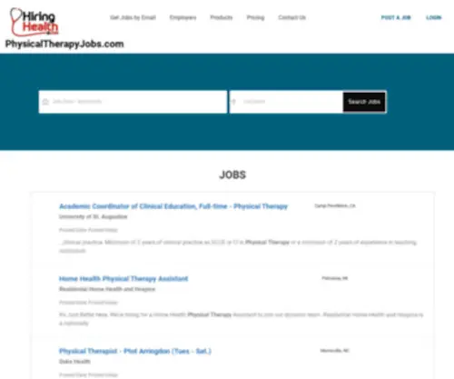 PHysicaltherapyjobs.com(Physical Therapy jobs) Screenshot