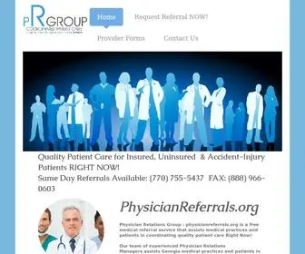 PHysicianreferrals.org(Physician Relations Group) Screenshot