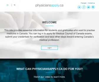 PHysiciansapply.ca(A gateway to services from across the medical community) Screenshot