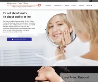 PHysicianslaserclinic.com(Advanced Skin Care for the Quad Cities) Screenshot