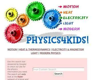 PHysics4Kids.com(Rader's PHYSICS 4 KIDS.COM) Screenshot