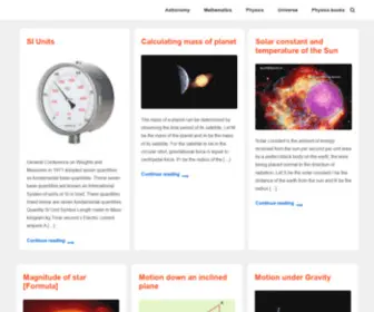 PHysicsanduniverse.com(Physics and Universe) Screenshot