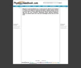 PHysicshandbook.com(Physics Handbook) Screenshot