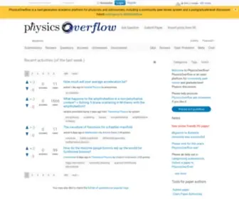 PHysicsoverflow.org(Recent activities (of the last week )) Screenshot