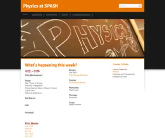 PHysicsspash.com(Physics at SPASH) Screenshot