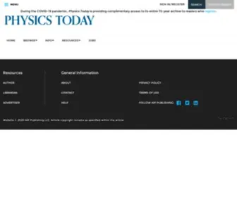 PHysicstoday.org(Physics Today) Screenshot