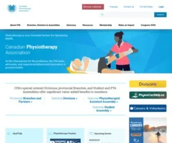 PHysiotherapy.ca(Canadian Physiotherapy Association) Screenshot