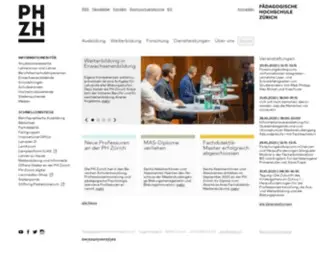 PHZH.ch(Die Pädagogische Hochschule Zürich (PH Zürich oder PHZH)) Screenshot