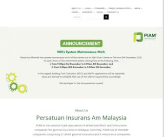 Piam.org.my(Persatuan Insurans Am Malaysia) Screenshot