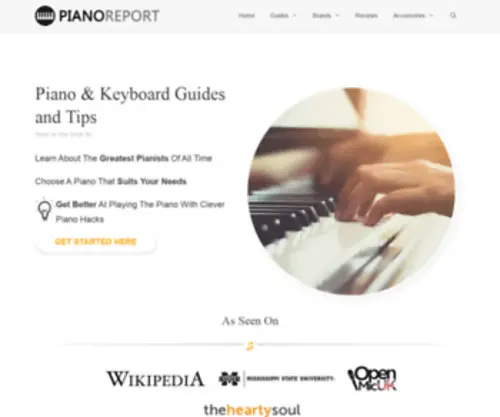 Pianoreport.com(The Authority in Digital Pianos and Keyboards) Screenshot