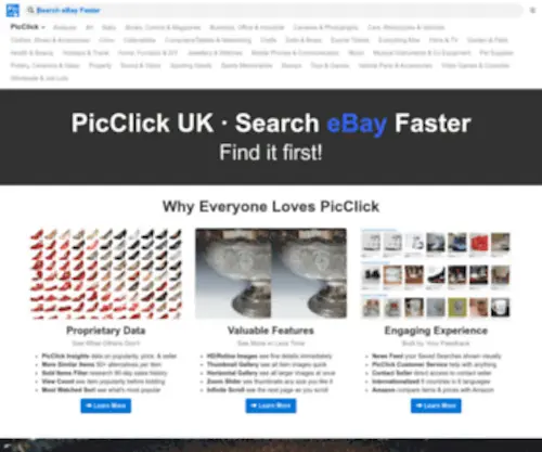 Picclick.co.uk(Search eBay Faster) Screenshot