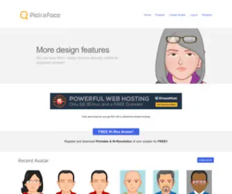 Pickaface.net(Avatar creator) Screenshot