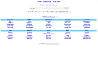 Pickahomepage.com(Pick a) Screenshot