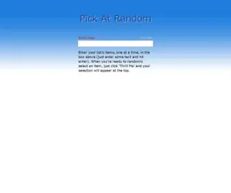 Pickatrandom.com(Pick At Random) Screenshot