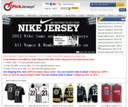 Pickjerseys.name(Cheap jerseys) Screenshot