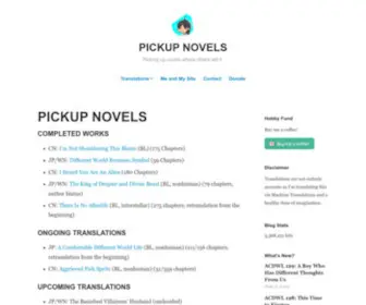 Pickupnovels.com(Picking up novels where others left it) Screenshot