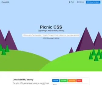 Picnicss.com(Picnic CSS) Screenshot